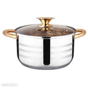 Wholesale non-stick stainless steel soup pot stock pot with glass lid