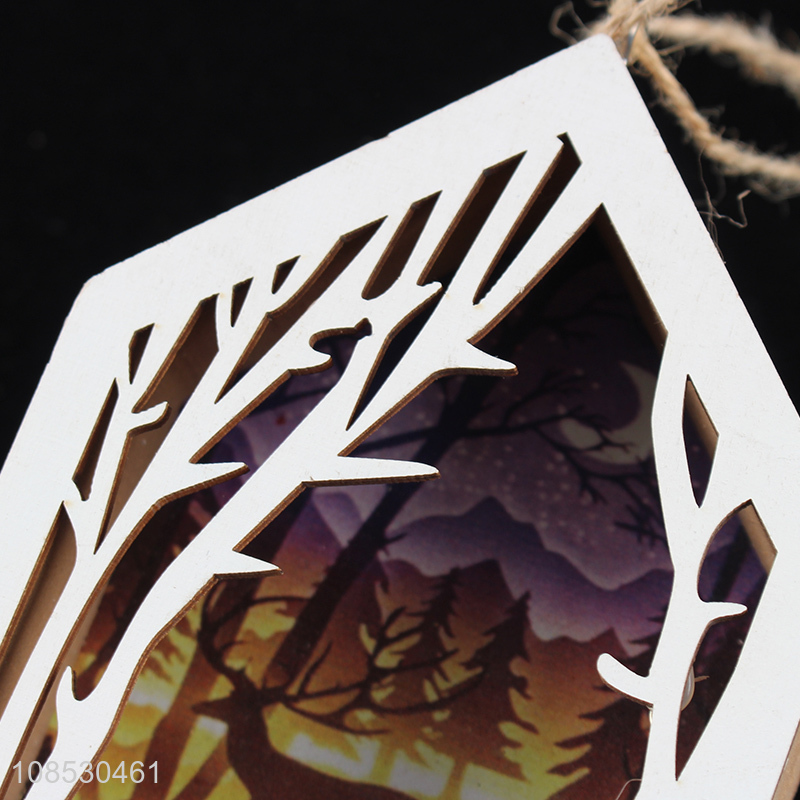 Most popular wooden hanging ornaments for christmas decoration