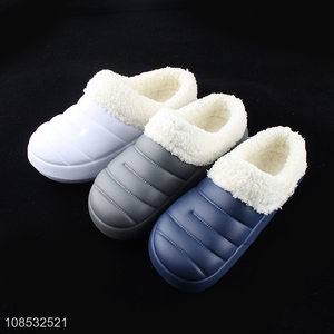 Hot selling men winter home slippers waterproof thick soled slippers