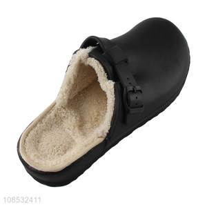 Factory price men winter warm slippers slip-on fuzzy home slippers