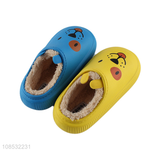 Wholesale cute winter non-slip EVA upper indoor slippers for kids