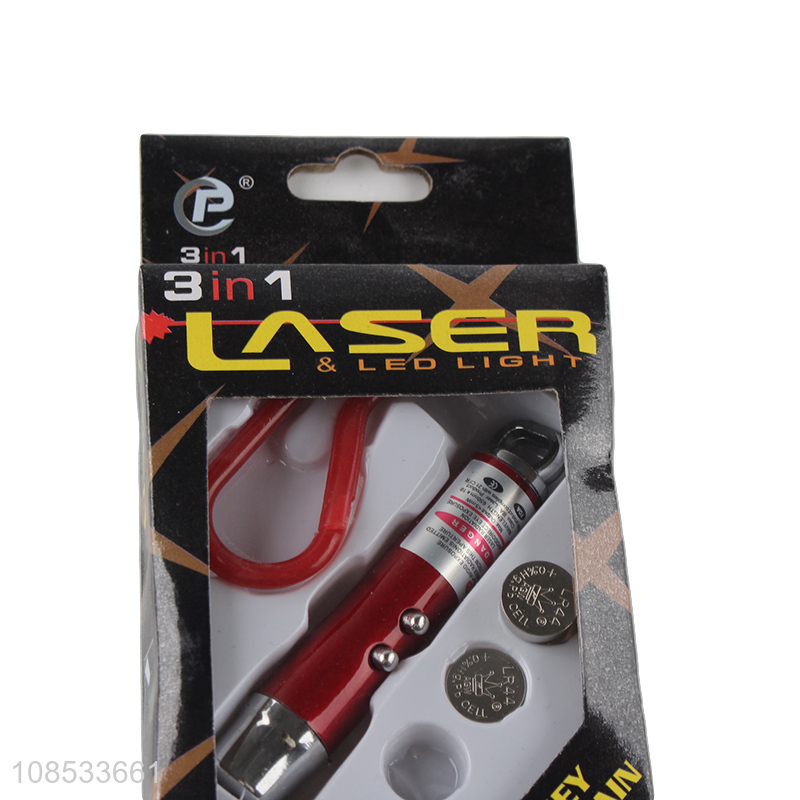 Wholesale portable 4 in 1 led flashlight mini laser pointer cat training toy