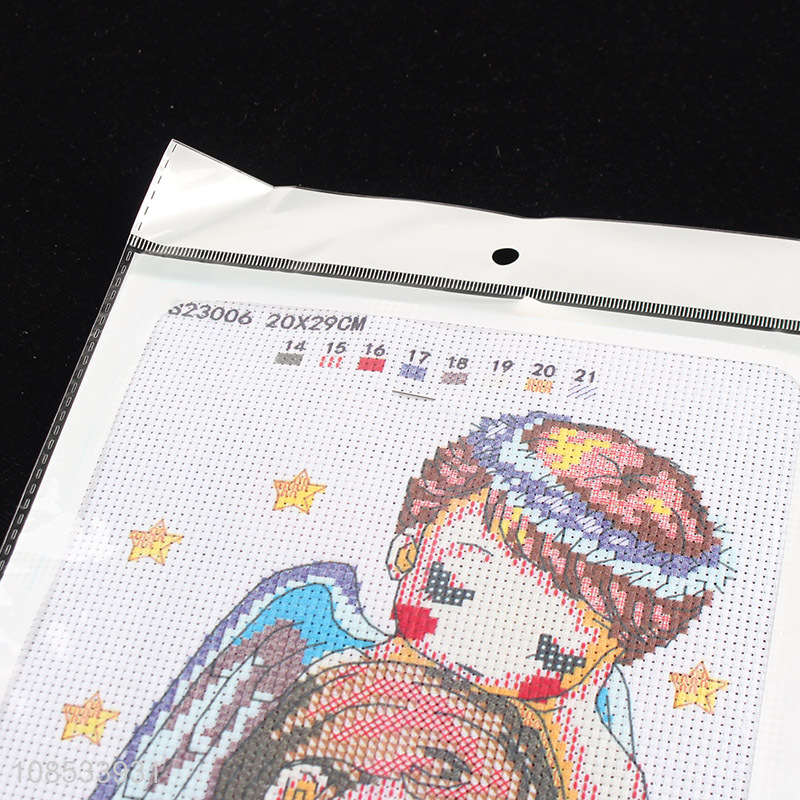 Hot selling DIY cross stitch embroidery kits with angel pattern