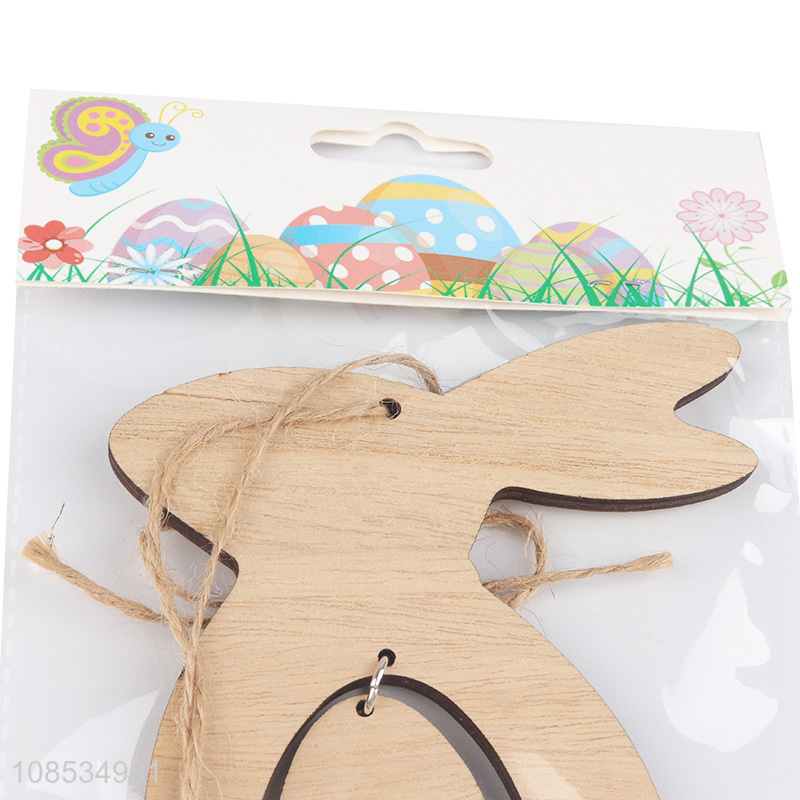 Factory supply wooden hanging Easter ornaments Xmas tree decor