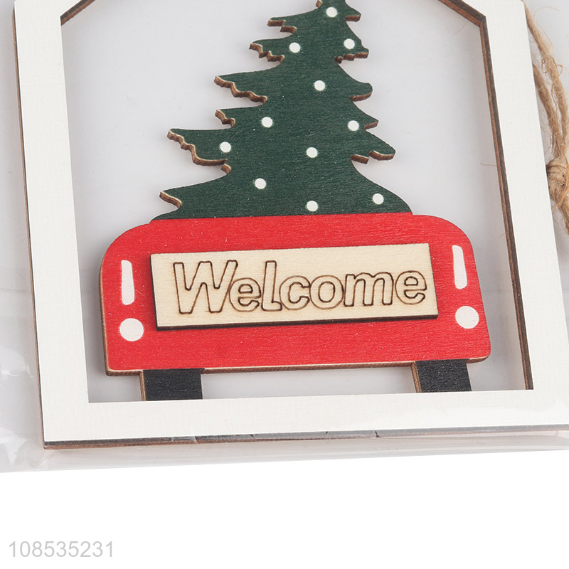 Low price Christmas hanging ornaments wooden painted ornaments
