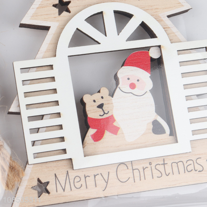 Hot selling hanging Xmas ornaments Christmas tree wooden pendants