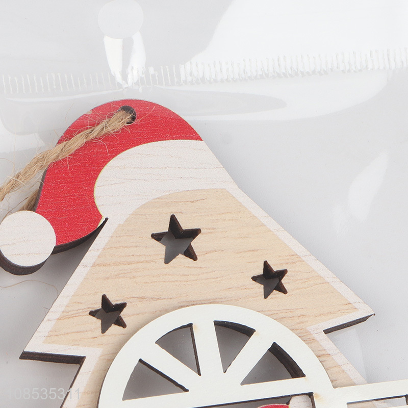 Hot selling hanging Xmas ornaments Christmas tree wooden pendants