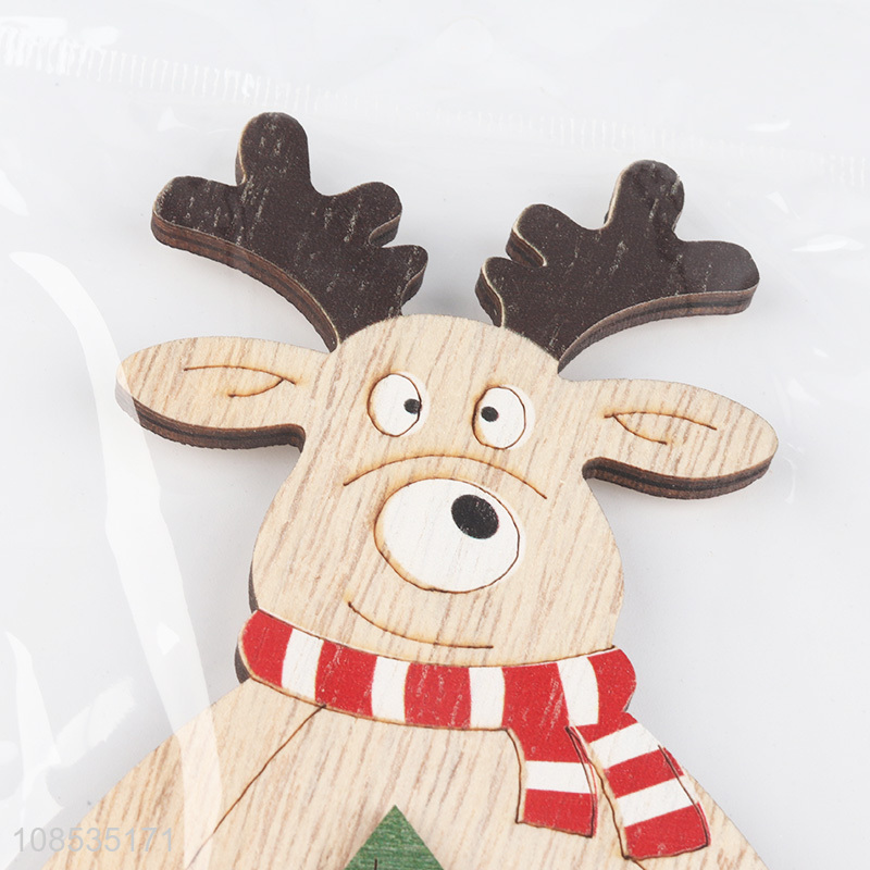 Hot selling Christmas tabletop decoration painted wooden crafts