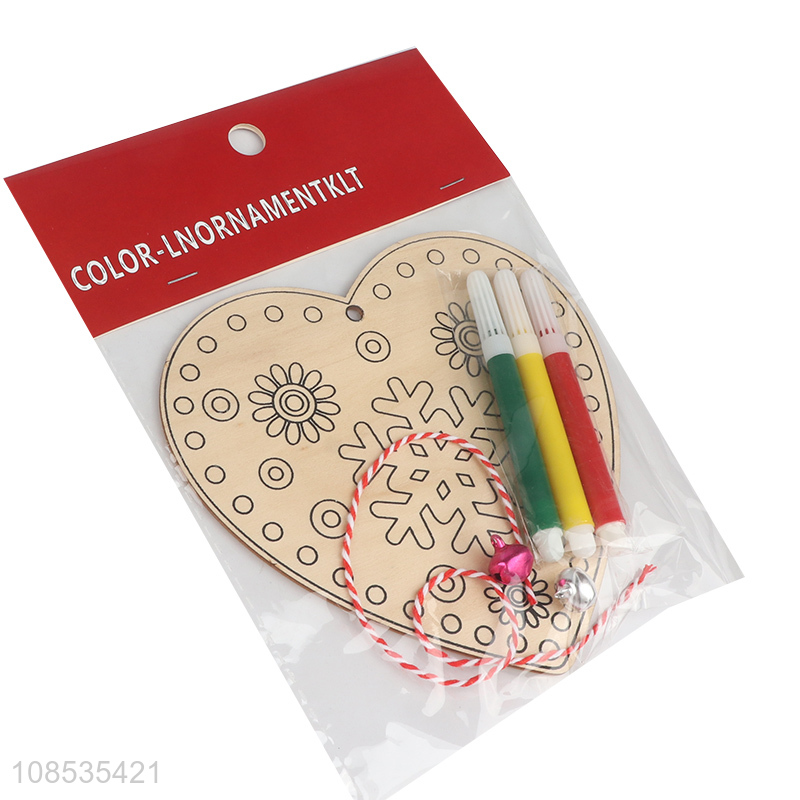 Factory price unfinished wooden slices DIY painting Xmas ornament