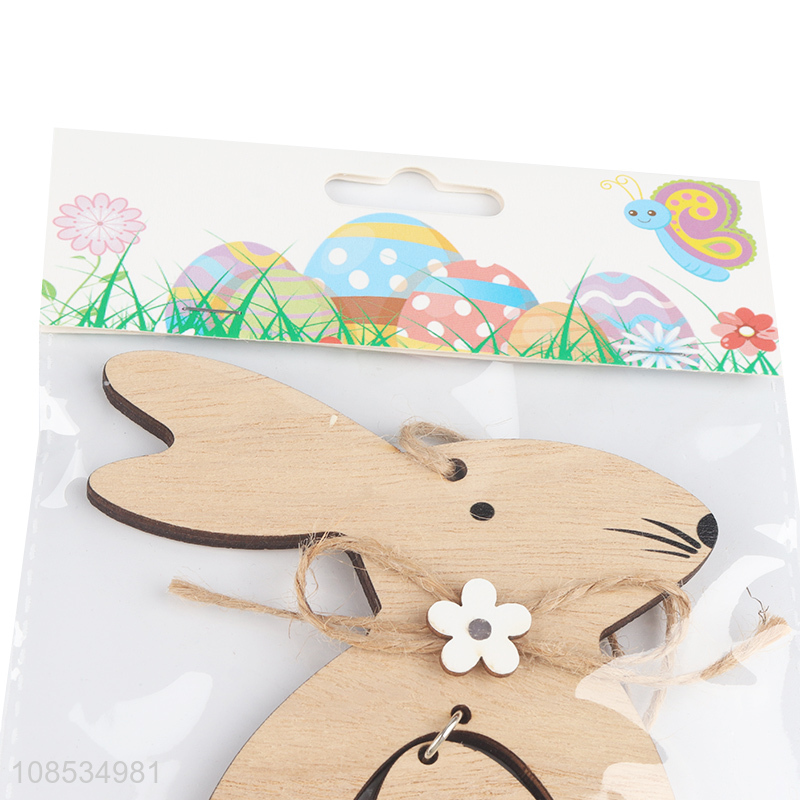 Factory supply wooden hanging Easter ornaments Xmas tree decor