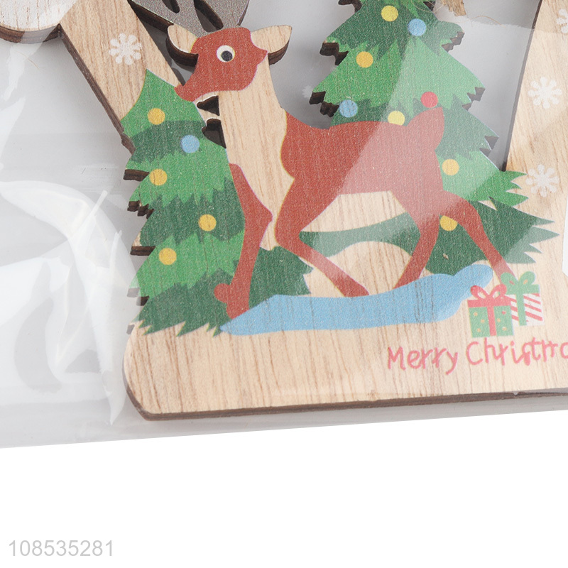 Factory price Christmas tree decoration wooden hanging ornament