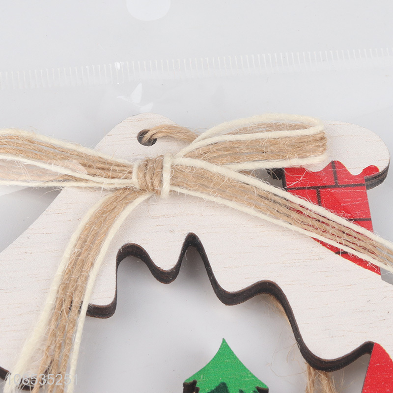 Wholesale laser cut wooden hanging Christmas tree holiday ornament