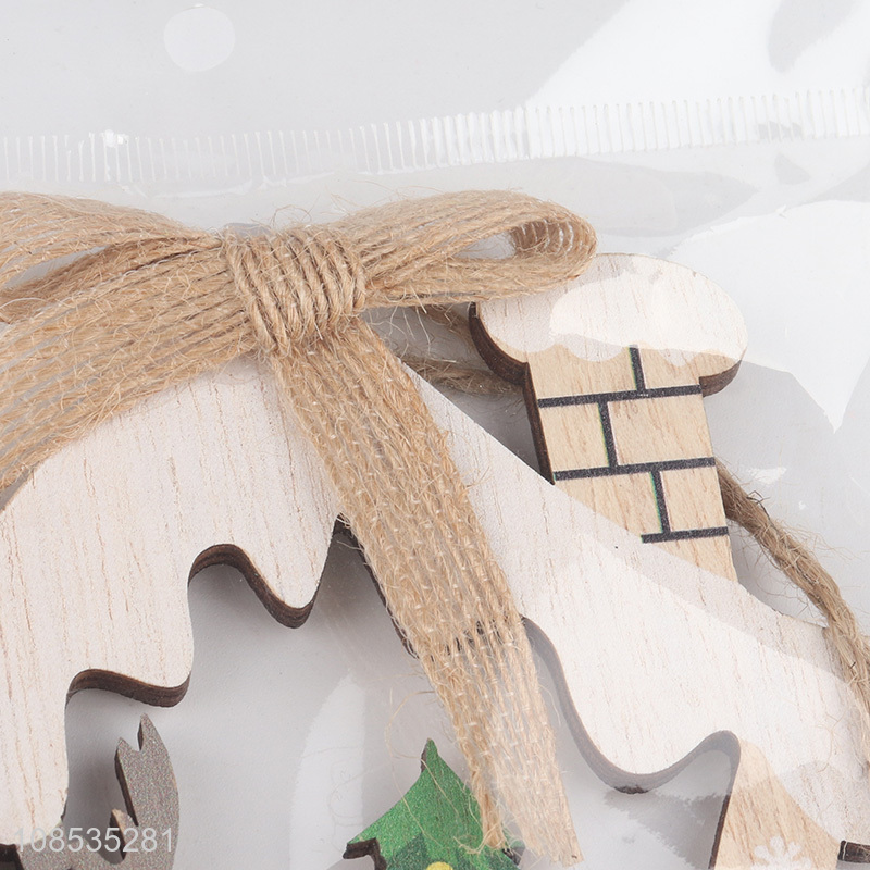 Factory price Christmas tree decoration wooden hanging ornament