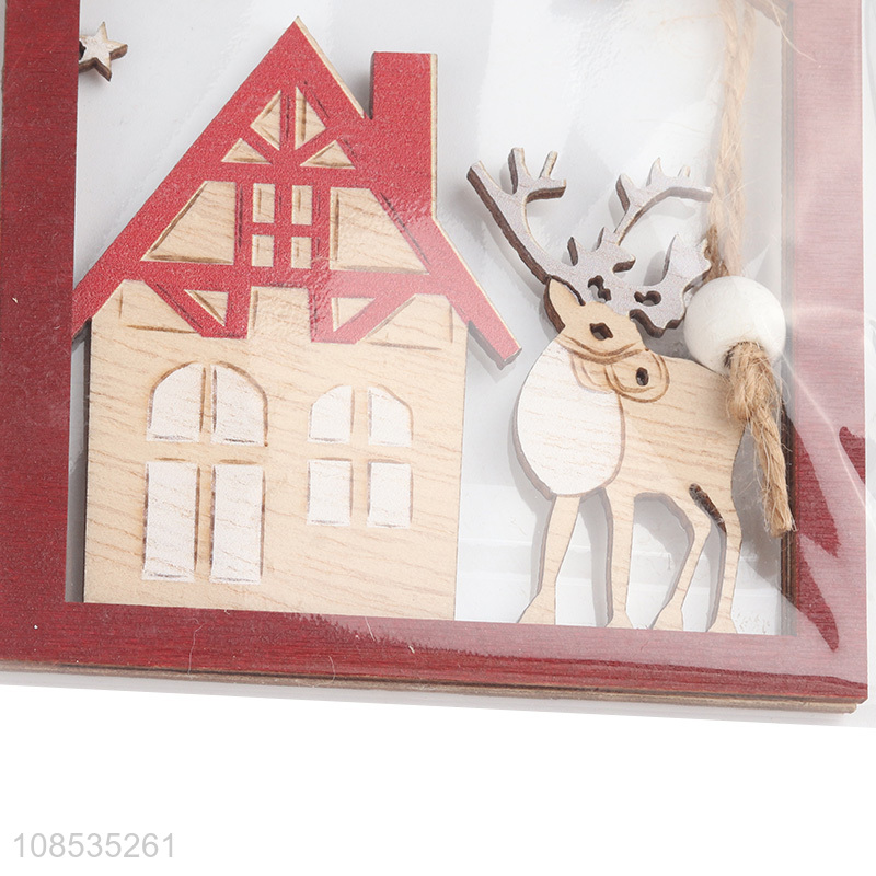 Best sale Christmas tree holiday decoration hanging wooden ornaments