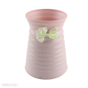 Hot selling pink plastic home décor flower plants pot