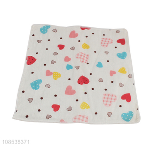 Wholesale square printed gauze towel soft hand towel for kids