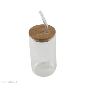 Top products glass water cup milk mug with straw