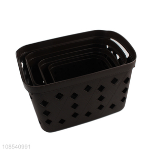 Good selling imitation leather storage basket with handle