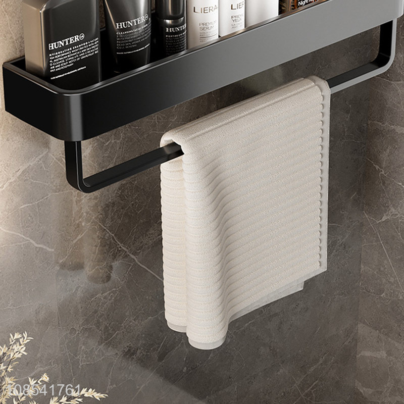 Low price wall-mounted towel rack perforation-free bathroom shelving