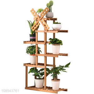 Hot selling solid wood flower stands multi-layer potted tall plant stand