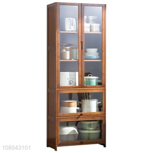 Best quality bamboo kitchen storage cabinet multi-layered storage shelves