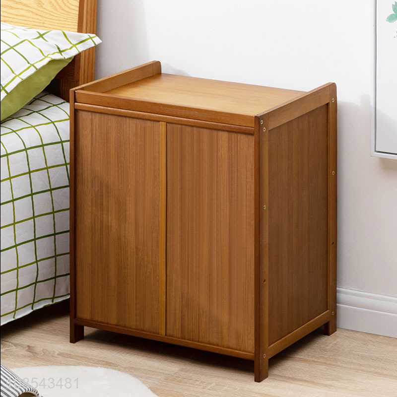 High quality eco-friendly bamboo nightstand beside table with drawers