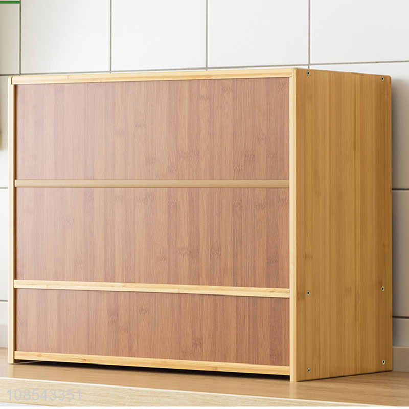 Factory supply multipurpose bamboo kitchen countertop storage cabinet