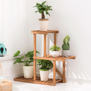 Hot selling 3-tier solid wood flower pot stands indoor plant stands