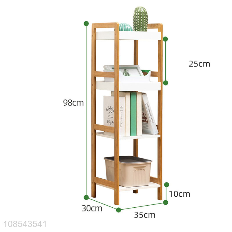 New product multi layered bamboo bookcase beside the wall bookshelves