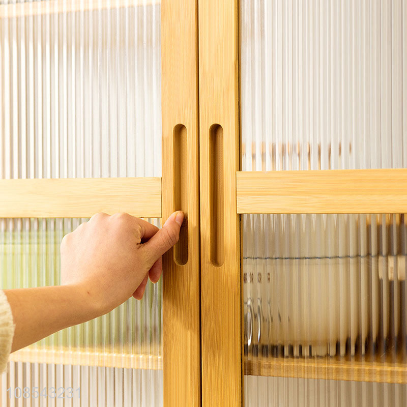 Wholesale multipurpose bamboo storage cabinet for dishes seasoning box