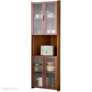 Wholesale multi-function kitchen storage cabinet bamboo corner side cabinet