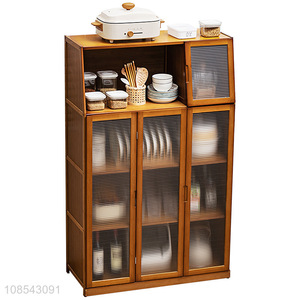 Wholesale kitchen furniture bamboo kitchen cabinet wine cabinet cupboard