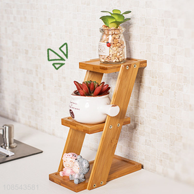 Hot sale wooden flower pot ladder stand for indoor flowers and plants