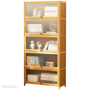 Latest products bamboo floor shelf bookcase bookshelf for home