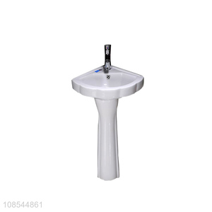 Hot selling home hotel ceramic pedestal sink ceramic bathroom washbasin