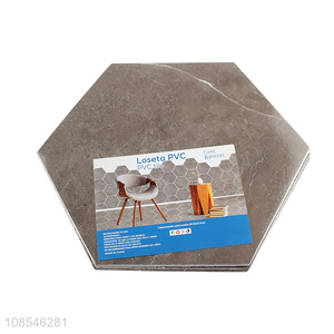 Wholesale hexagonal peel and stick pvc floor tiles plastic flooring