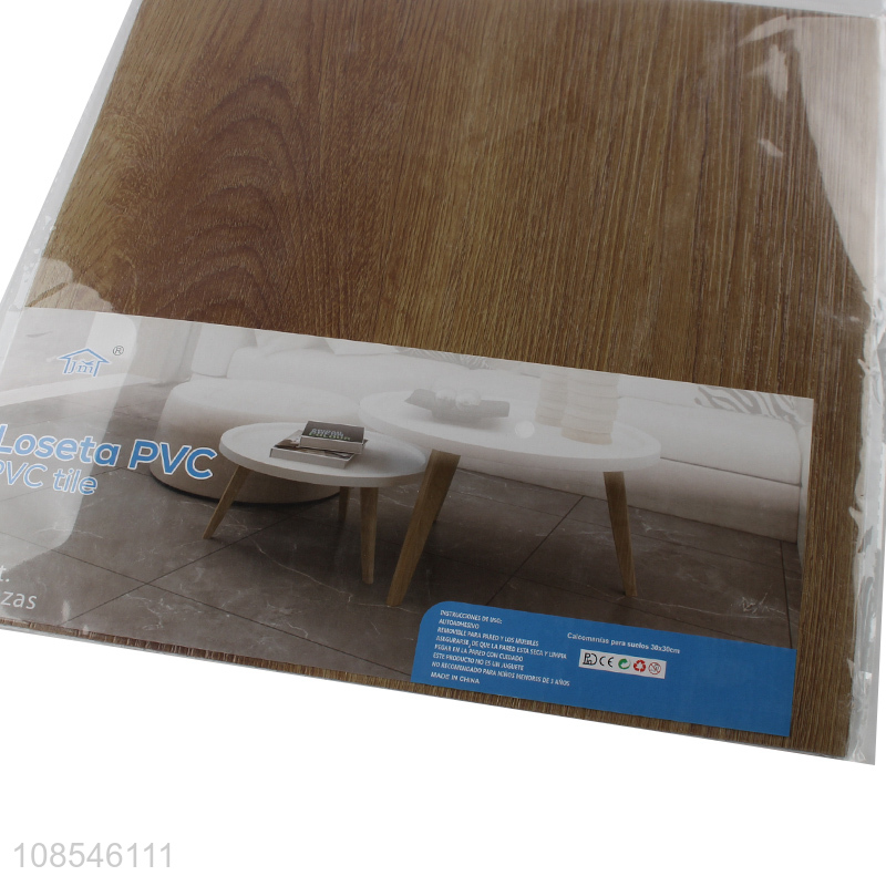 Good quality peel and stick pvc floor sticker plastic flooring tile