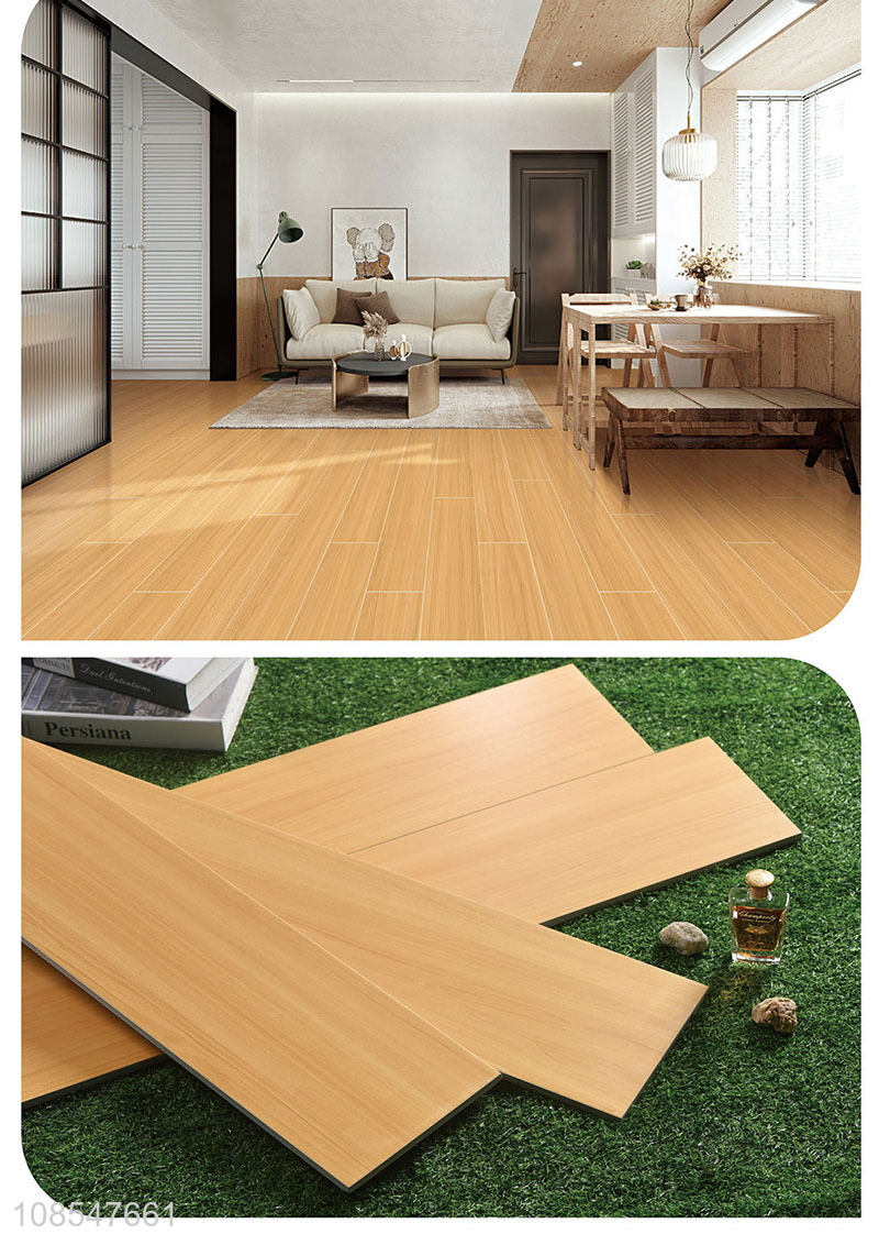 Most popular living room floor tile straight edge wood grain floor tile