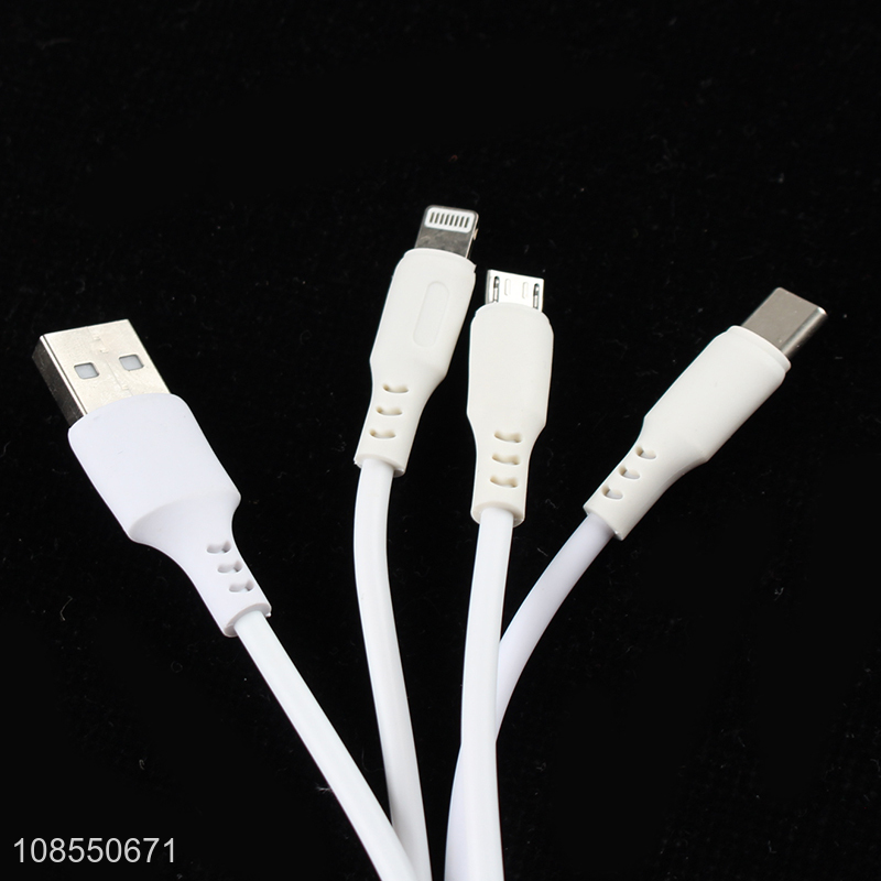 Wholesale 3.1A 1200mm 3-in-1 cable lightning/type c/micro usb cable