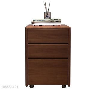 Factory price bedroom all solid wood bedside table nightstand
