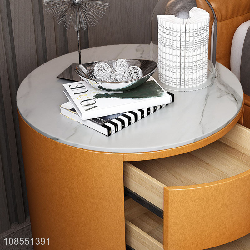 Hot items round nightstand solid wood bedroom bedside table