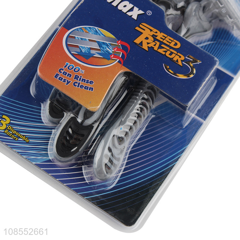 Popular product 3 blades disposable razors with lubricating strip