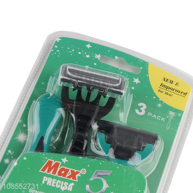 Hot sale 5 blades disposable razors lubricating strip for sensitive skin