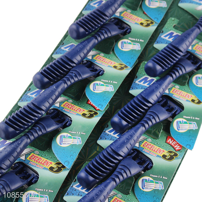 Wholesale stainless steel triple blades disposable razors for adult