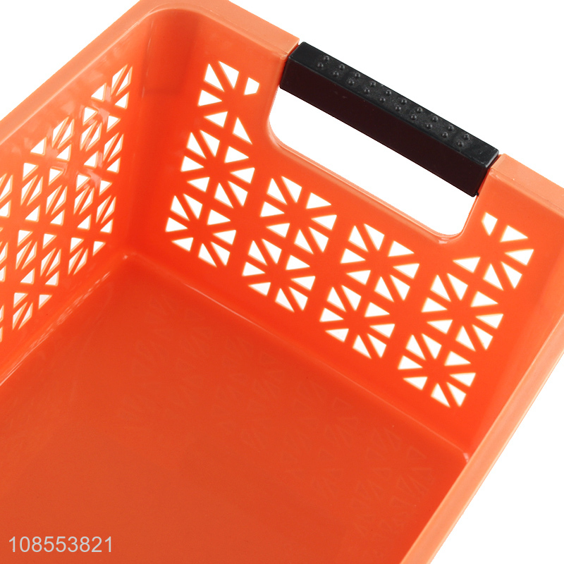 Hot selling multipurpose plastic storage basket with handles for kitchen
