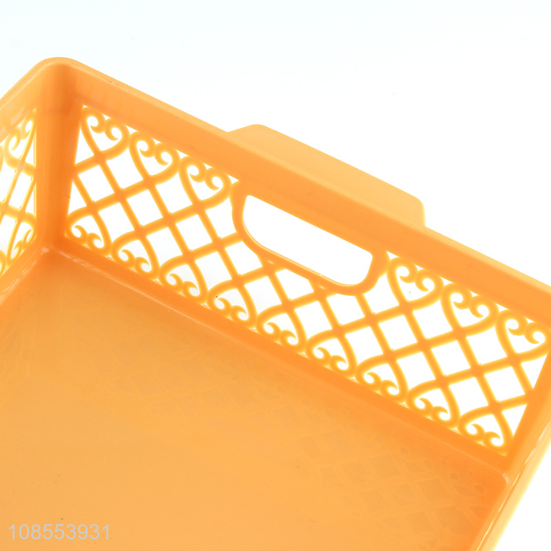 Hot selling plastic storage basket desktop storage organizer with handles