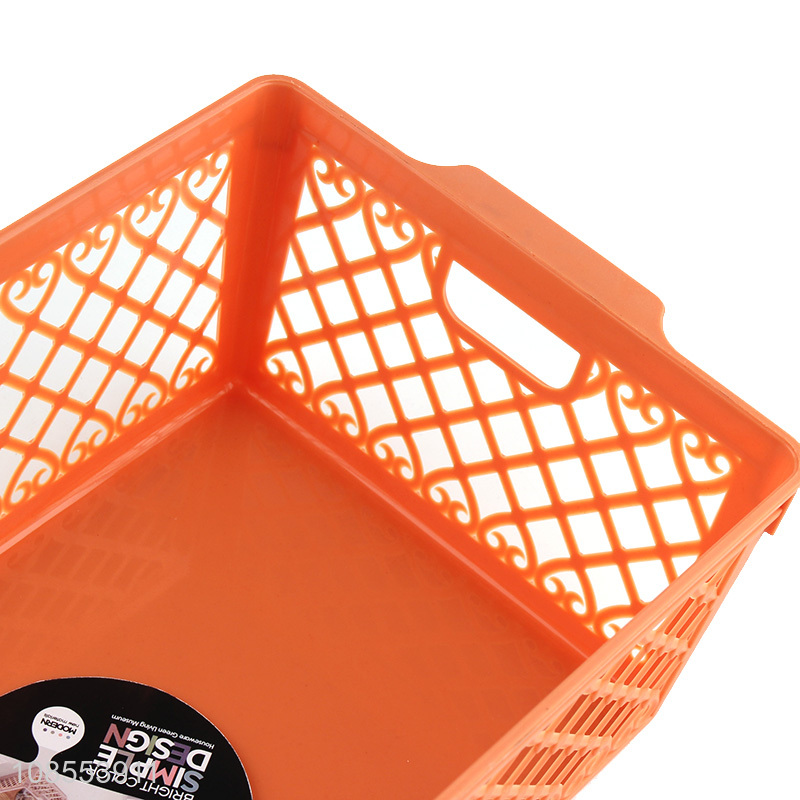 Custom logo pantry storage bin plastic storage basket for shelves