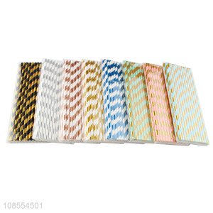 Top quality multicolor disposable paper straw for drinking