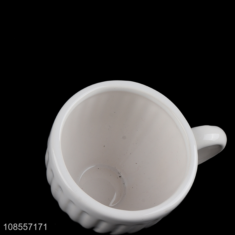 Factory price white ceramic coffee cup with saucer