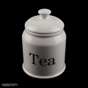 Wholesale tea-leave ceramic storage jar with lid